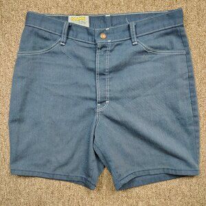 Vintage MANN Chino Shorts Men's 32 Blue Twill Classic 70s Summer Wear